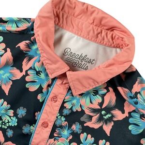 RSVLTS Breakfast  Balls Midnight bloom all day Polo Shirt Mens XL  Short Sleeve